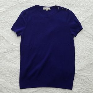 LOFT Rotal Blue Short Sleeve Sweater size L